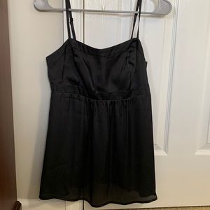 CAbi black silk-like babydoll cami, size 2